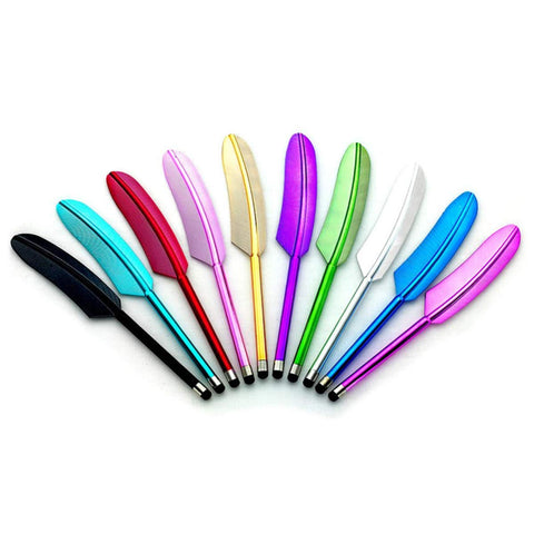 DIVISTAR Lot de 10 Stylets capacitifs pour écran Tactile Portable coloré en Forme de Plume