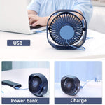 TedGem Ventilateur USB, Mini Ventilateur, Ventilateur Silencieux, Portable Ventilateur USB Silencieux 3 Vitesse