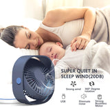 TedGem Ventilateur USB, Mini Ventilateur, Ventilateur Silencieux, Portable Ventilateur USB Silencieux 3 Vitesse